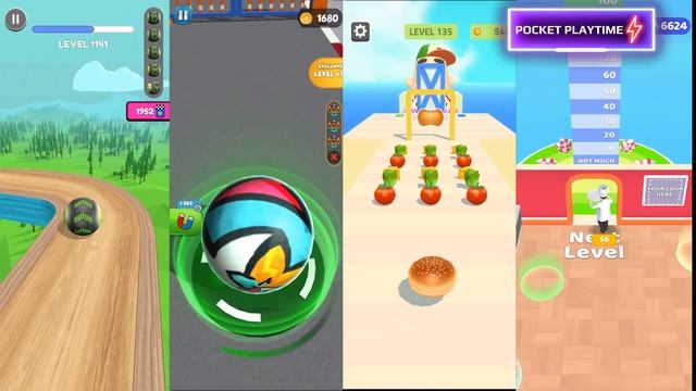 Going Balls vs Fast Ball Jump vs Sandwich Runner vs I Want Pizza - All level gameplay Android, IOS смотреть онлайн