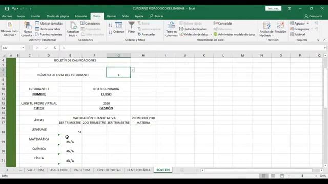 EXCEL PARA MAESTROS 4 "BOLETÍN DE CALIFICACIONES" смотреть онлайн