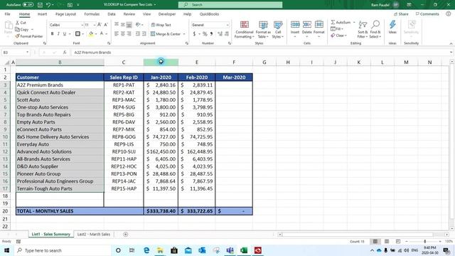 VLOOKUP in Excel to Compare Two Lists смотреть онлайн