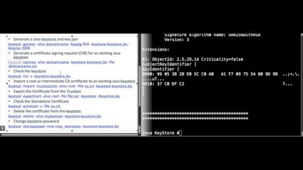 java keytool keystore commands