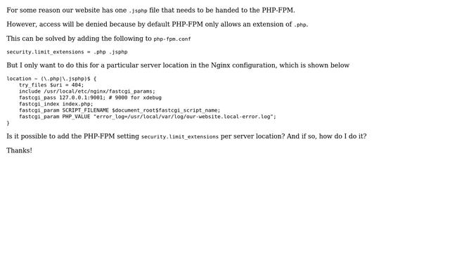 DevOps & SysAdmins: How do I set a PHP-FPM variable inside a nginx location block? смотреть онлайн