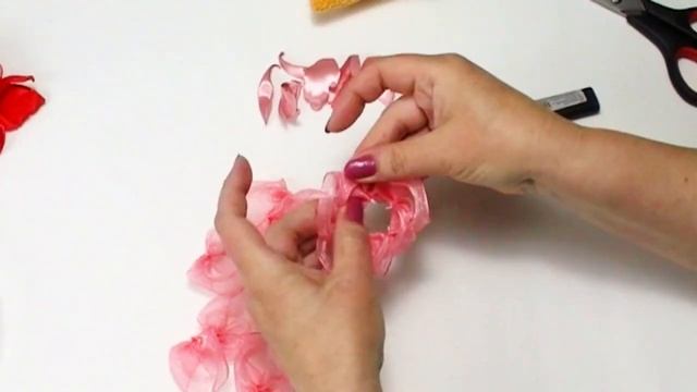 DIY kanzashi organza roses | how to make roses смотреть онлайн