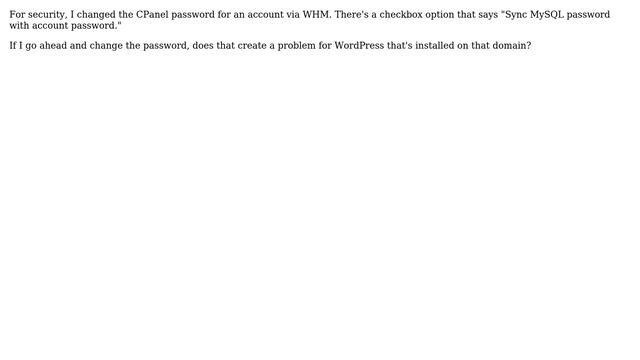 Wordpress: Changing MySQL password via WHM - does this affect WordPress? (2 Solutions!!) смотреть онлайн