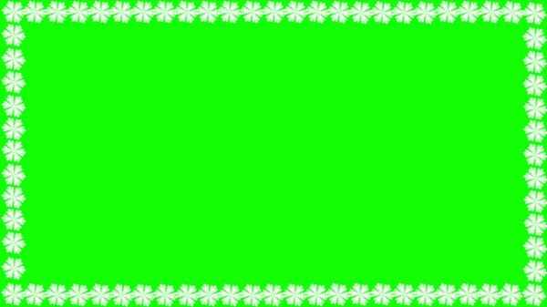 Футаж снежинки рамка #1 Footage frame snowflakes green background free download
