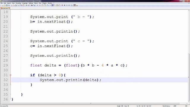 Tutorial Java fara IDE (Lb. Romana) Lectia 3- Functia de gradul 2 / citire de la tastatura смотреть онлайн
