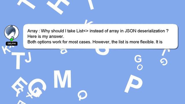 Array : Why should I take List instead of array in JSON deserialization ? смотреть онлайн
