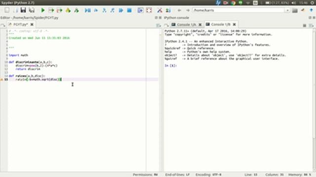 Funciones en Python: Cálculo de raíces con la fórmula general (Básico) смотреть онлайн