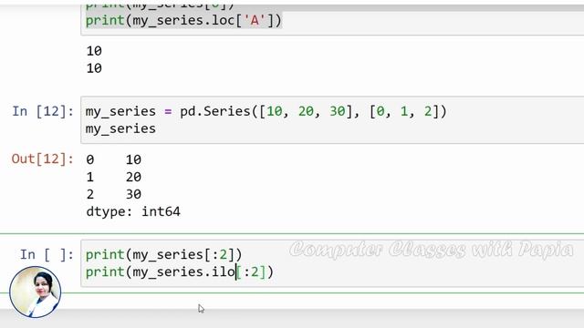 Pandas Series row selection using loc and iloc | Introduction to Pandas Series in Class 12 IP смотреть онлайн