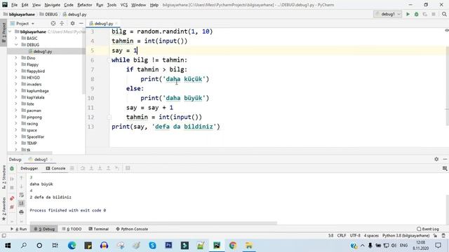 Pycharm da Debug Hata ayıklama işlemi #18 смотреть онлайн