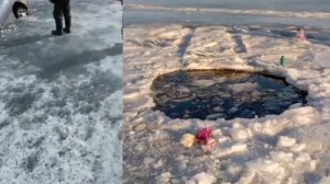 Водитель с авто ушёл под лёд! Зимняя рыбалка. Fishing.