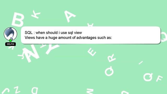SQL : when should i use sql view смотреть онлайн