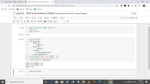 2.To write a Python program to compute the GCD of two numbers. смотреть онлайн