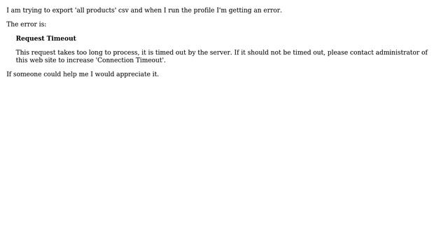 Magento: Import/Export server error - Request Timeout смотреть онлайн