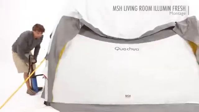 Палатка Quechua MSH Illumin Fresh установка жилой комнаты смотреть онлайн
