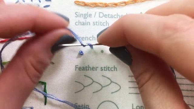 French knot - How to quick video tutorial - hand embroidery stitches for beginners смотреть онлайн