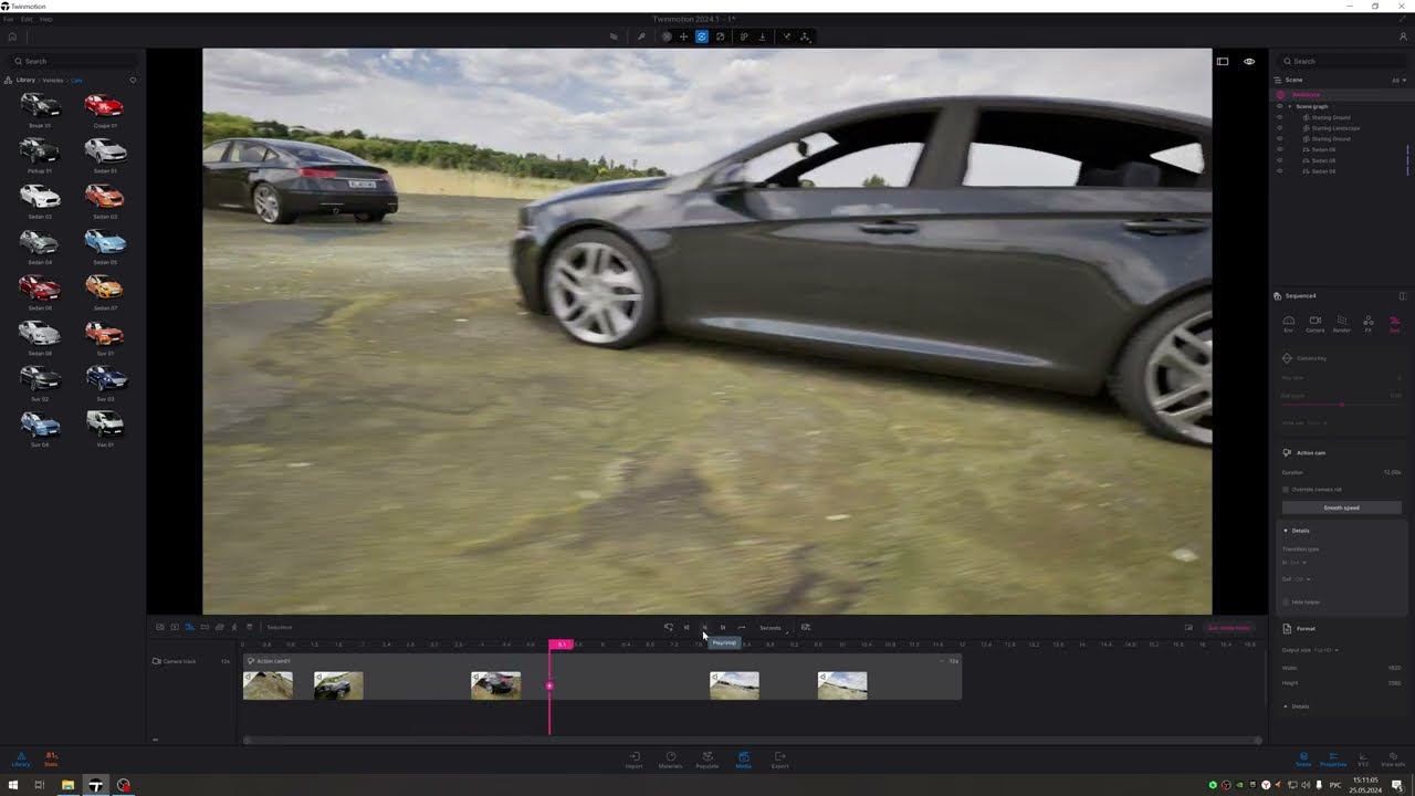 Twinmotion 2024.1 Preview. Камера секвенсора.