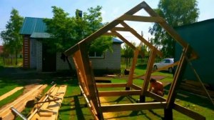 Деревянная беседка своими руками за 2 дня.