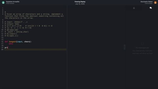 Smallest sufficient substring (Python) смотреть онлайн