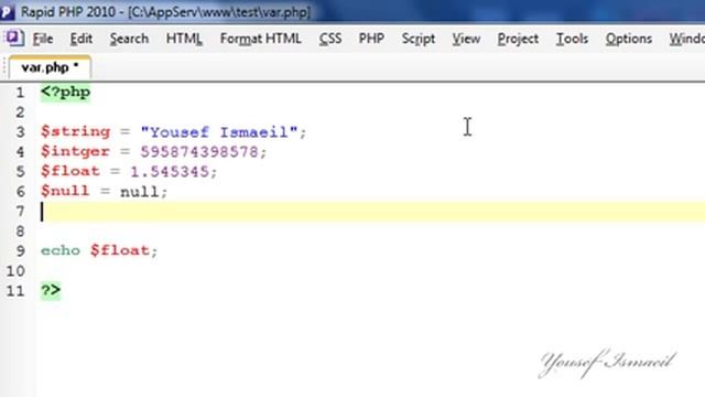 06 PHP Variables types.flv смотреть онлайн