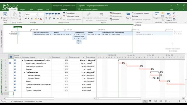 Создание и управление проектом в Microsoft Project 2016 смотреть онлайн