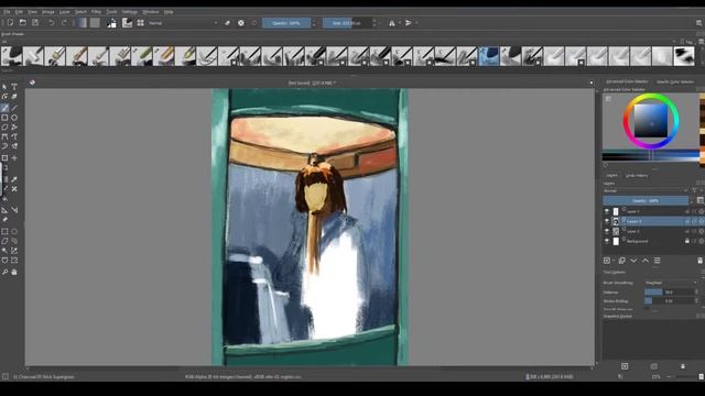 Painting in Krita. Study of Light and Color. Digital Sketch by Vishal Pawar. смотреть онлайн