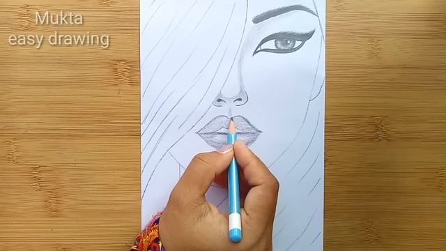 How to draw a girl with pencil sketch//Step by step смотреть онлайн