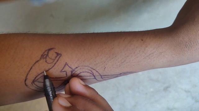 how to make tattoo with pen || how to make snake tattoo design?#video смотреть онлайн
