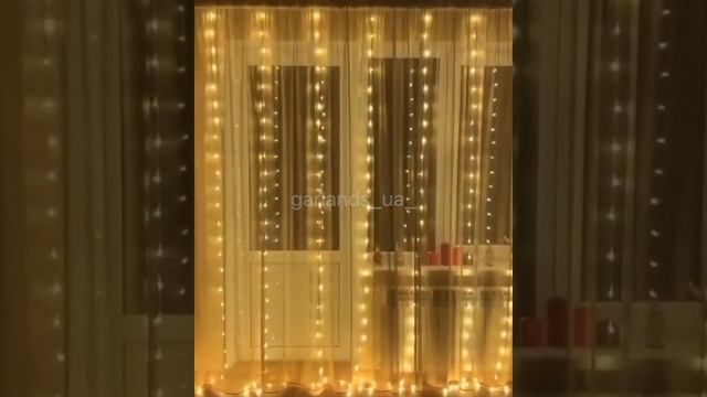 Гирлянда штора водопад! Имеет 8 режимов скорости водопада смотреть онлайн