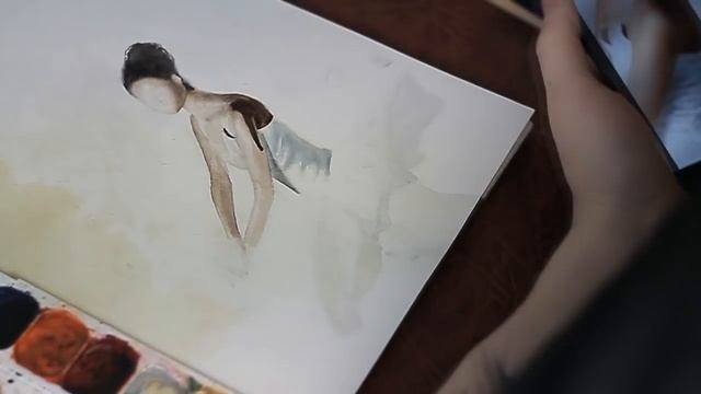 Как рисовать балерину акварелью поэтапно - How to draw a ballerina watercolor смотреть онлайн