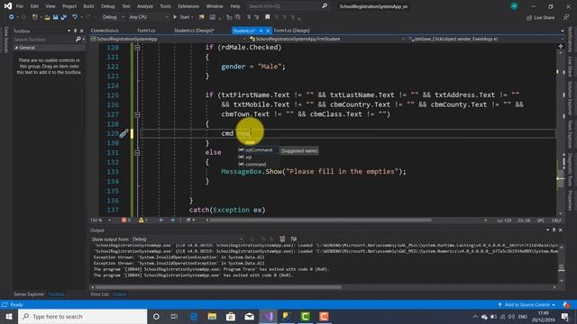 School Registration System Project SQL SERVER C# | Insert value into Student Table смотреть онлайн
