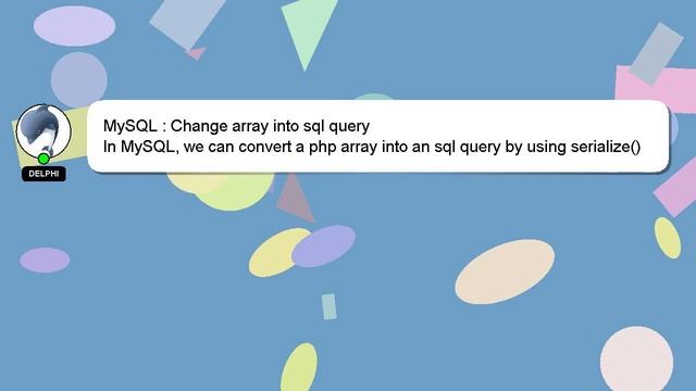 MySQL : Change array into sql query смотреть онлайн