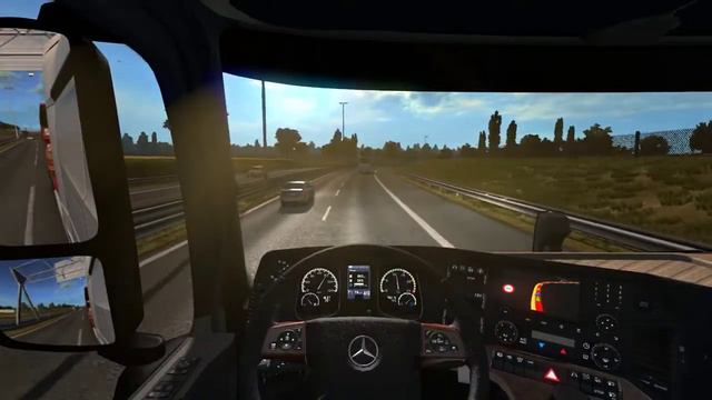 Mercedes New Actros Bigspace - Low bed semi trailer - EURO TRUCK SIMULATOR 2 смотреть онлайн