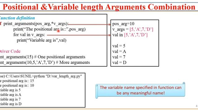 10. Programming using Python - function variable length arguments by Sunil Sir смотреть онлайн