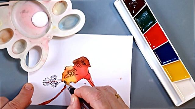 Как из кляксы нарисовать птичку смотреть онлайн