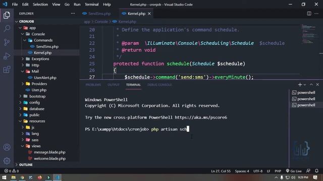 How To Schedule A Task In Laravel | Laravel 8 | Cron Job | Windows + CPANEL | HR Mahid | BugbearB смотреть онлайн