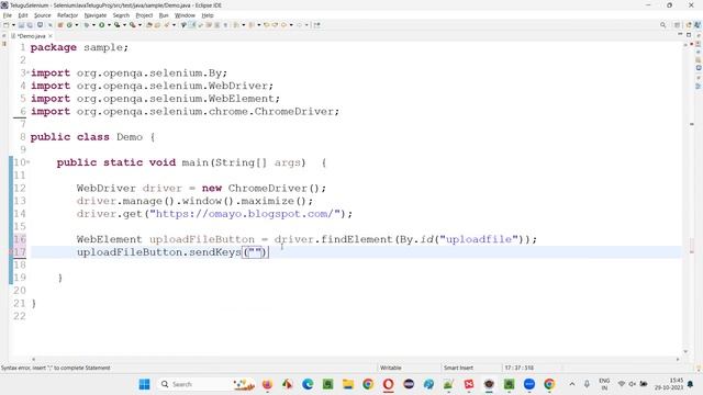 Selenium interview question #1. upload file using selenium sendkey() command смотреть онлайн