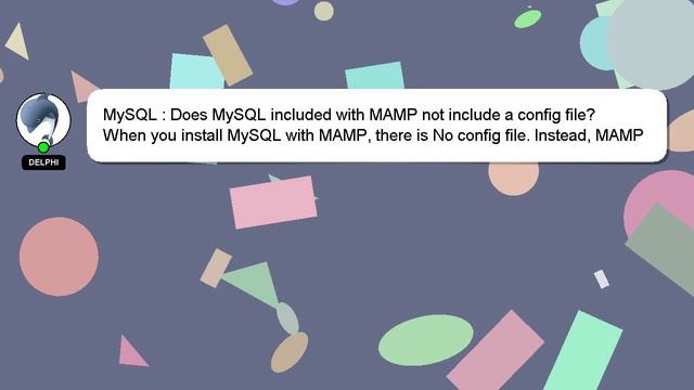 MySQL : Does MySQL included with MAMP not include a config file? смотреть онлайн