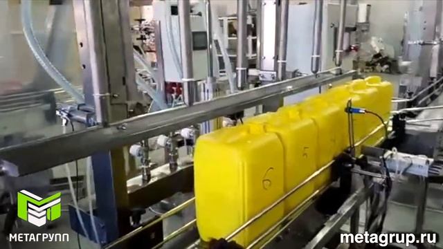 Линия розлива жидких удобрений в ПНД 10 л. АР-1000Р-МГ произ-ть 1000 б-час. ПК "МЕТАГРУПП" смотреть онлайн