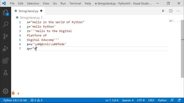 21- String Literals in Python | Python Tutorial in Hindi смотреть онлайн