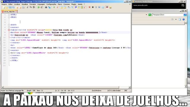 Tutorial Editando tela de login Lineage 2 смотреть онлайн