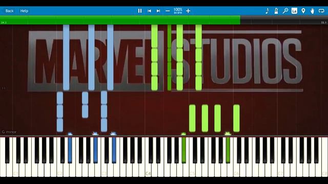 Marvel Intro Theme [Synthesia Piano Tutorial] смотреть онлайн