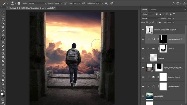 Photoshop Photo Editing Manipulation Fantasy Cloud Background смотреть онлайн