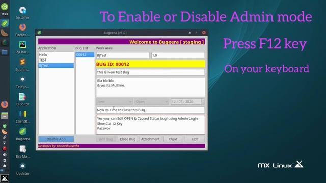 Bugeera - simple bug management tool (PyQt5 Based) смотреть онлайн