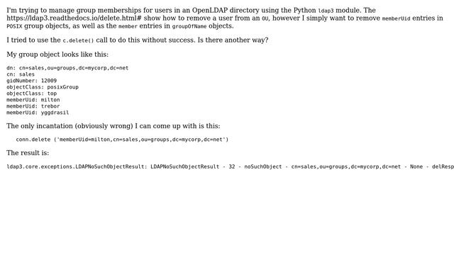 DevOps & SysAdmins: How to remove a user from an OpenLDAP group using Python ldap3 module? смотреть онлайн