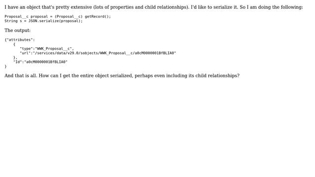 Salesforce: How to serialize an object as JSON? смотреть онлайн