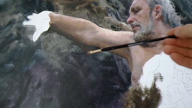 Подмалевок тела мужчины. Фрагмент картины "И вот земля растлилась..." смотреть онлайн