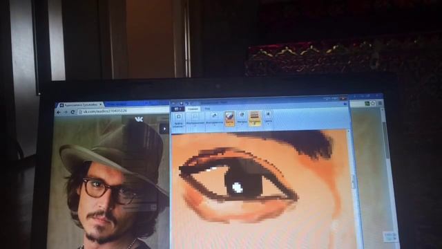 Johnny Deep drawing with computer! Paint. Рисунок на компьютере смотреть онлайн