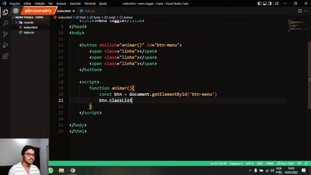 Como fazer a animação do MENU HAMBÚRGER (menu toggle) смотреть онлайн