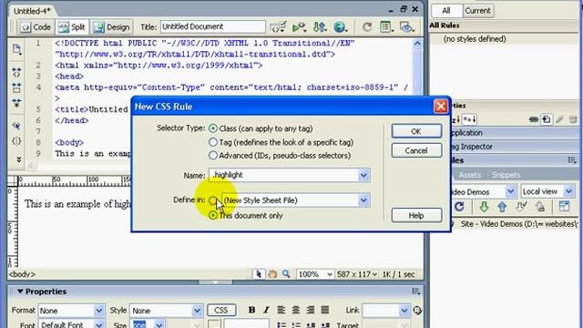 How to Highlight Text in Dreamweaver смотреть онлайн