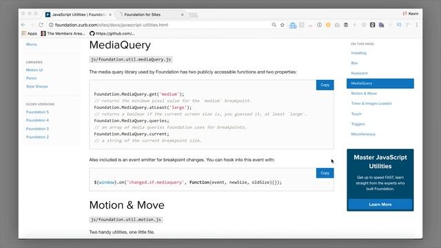 ? JavaScript Utilities | Foundation 6 by ZURB смотреть онлайн